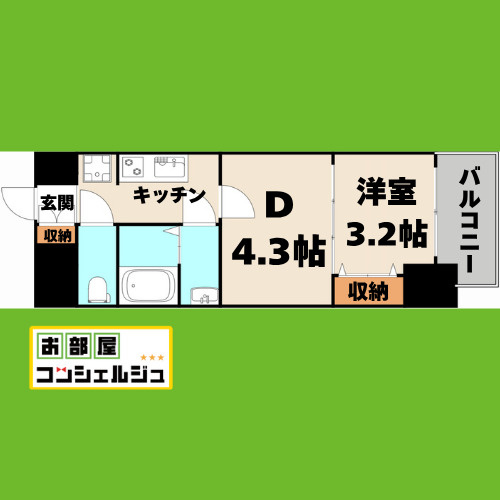 メイクス鶴舞Ⅱの間取り