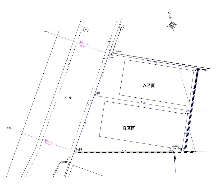 江戸川区中葛西１丁目　建築条件なし売地　全２棟