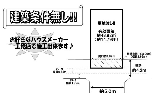 【土地図】 | 桂稲荷山町　建築条件無し売土地 | 建築条件無し売土地です。お好きなハウスメーカーにて施工頂けます♪