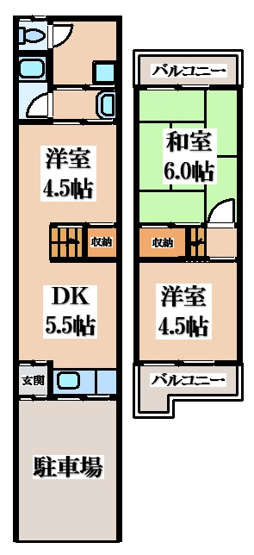 【間取り】 | 岸和田２丁目貸家
