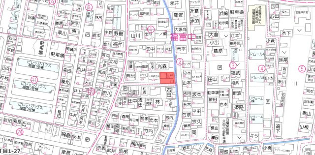 岡山市南区福富中2丁目の地図
