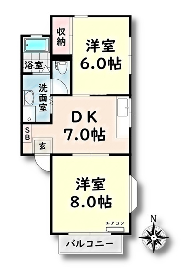 【間取り】 | エステート八事B棟【名古屋市賃貸・南向き】