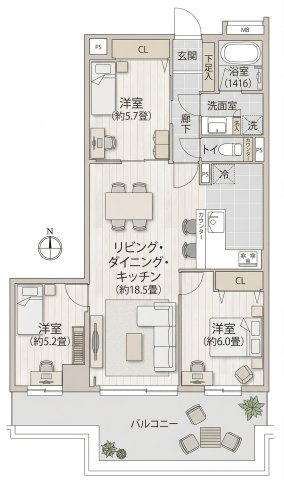 港北ファミールハイツ10-3号棟の画像
