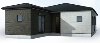 【外観パース】 | 北方町芝原西町！平屋の新築戸建限定1邸！お車並列3台可能！敷地ゆったり78坪！北西角地！ | 北方町芝原西町！平屋の新築戸建限定1邸！お車並列3台可能！敷地ゆったり78坪！北西角地！