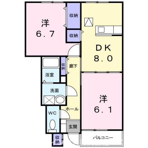サンヒルズＡの間取り