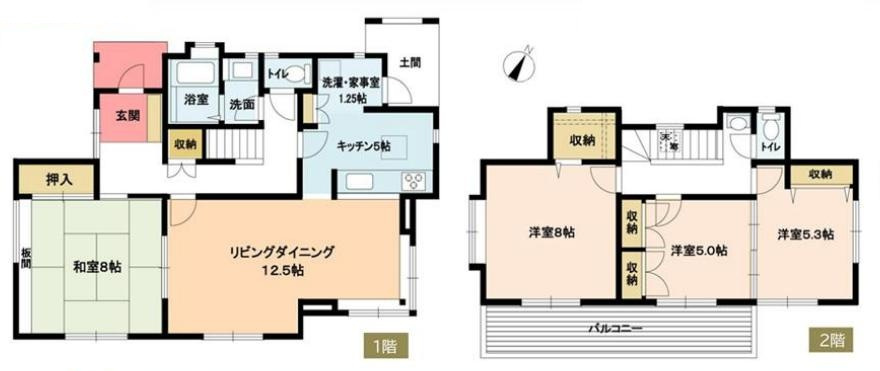 取手市桜が丘2丁目　中古戸建の間取り
