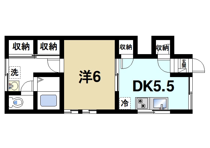 カーサ　プラヴィダの間取り|１DKの間取り