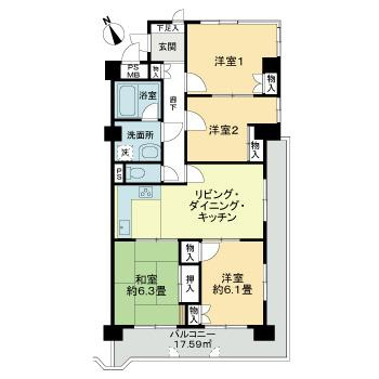 ライオンズマンション西霞町の間取り