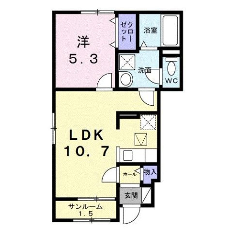 シャトーＫＩＮＫＩ　Ａの間取り