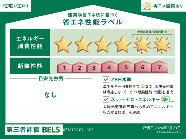 カーサ　健の省エネ性能ラベル