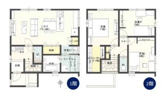 【間取り】 | 新築　燕市吉田西太田　3号棟 | 3LDK＋WIC、ランドリールームの間取となります。