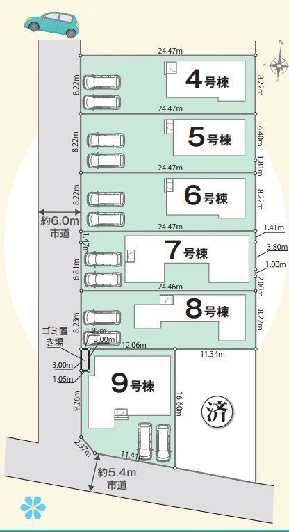 焼津市下小田中町　第1期／の区画図