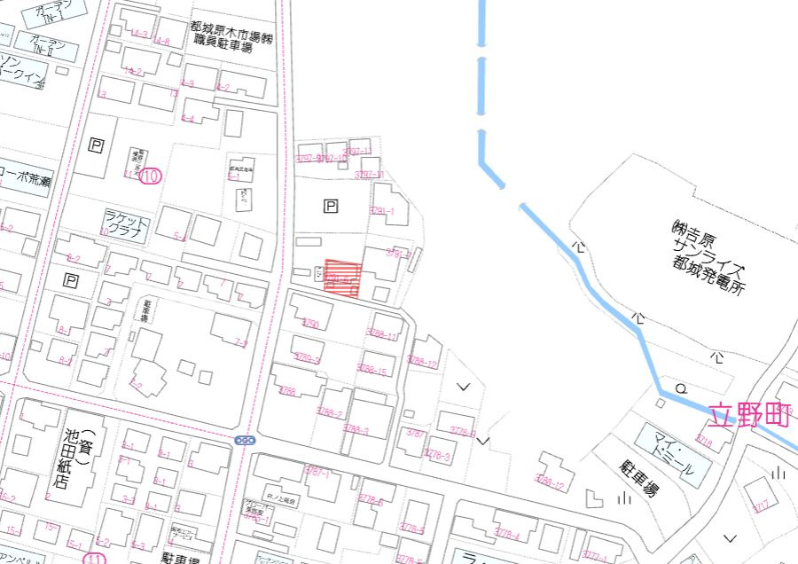 都城市立野町の売地の土地図
