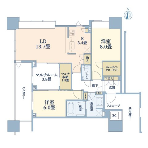 エクラスタワー武蔵小杉の間取り