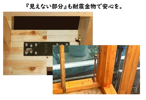 碧南市棚尾本町の構造・工法・仕様|『見えない部分』も耐震金物で安心を！見えない部分にこだわることで、耐震性・耐久性を高めています