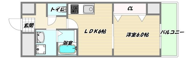 大阪市淀川区塚本４丁目の賃貸マンションの間取り