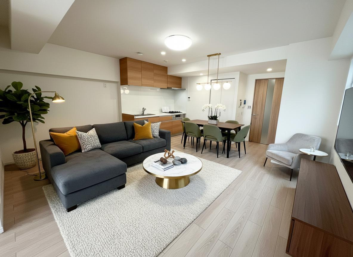 プルミエール入間シティの居間・リビング|空間を広く使うことができます♬　※家具はCGです♪