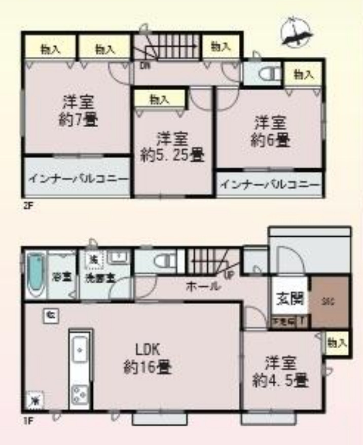 高崎市倉賀野町の間取り|B号棟