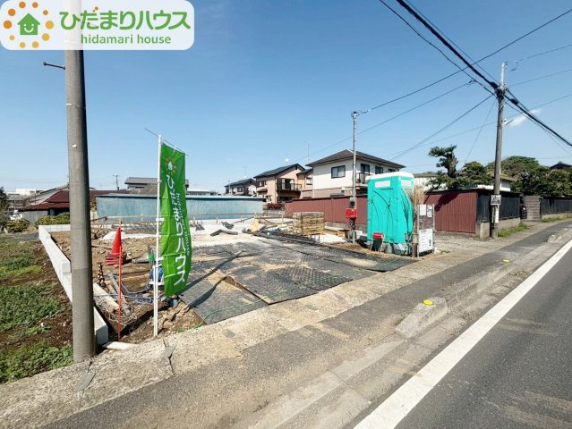 野田市上花輪第20　新築戸建　1号棟の前面道路含む現地写真|現地写真です(^^)/2026年6月完成予定です！！