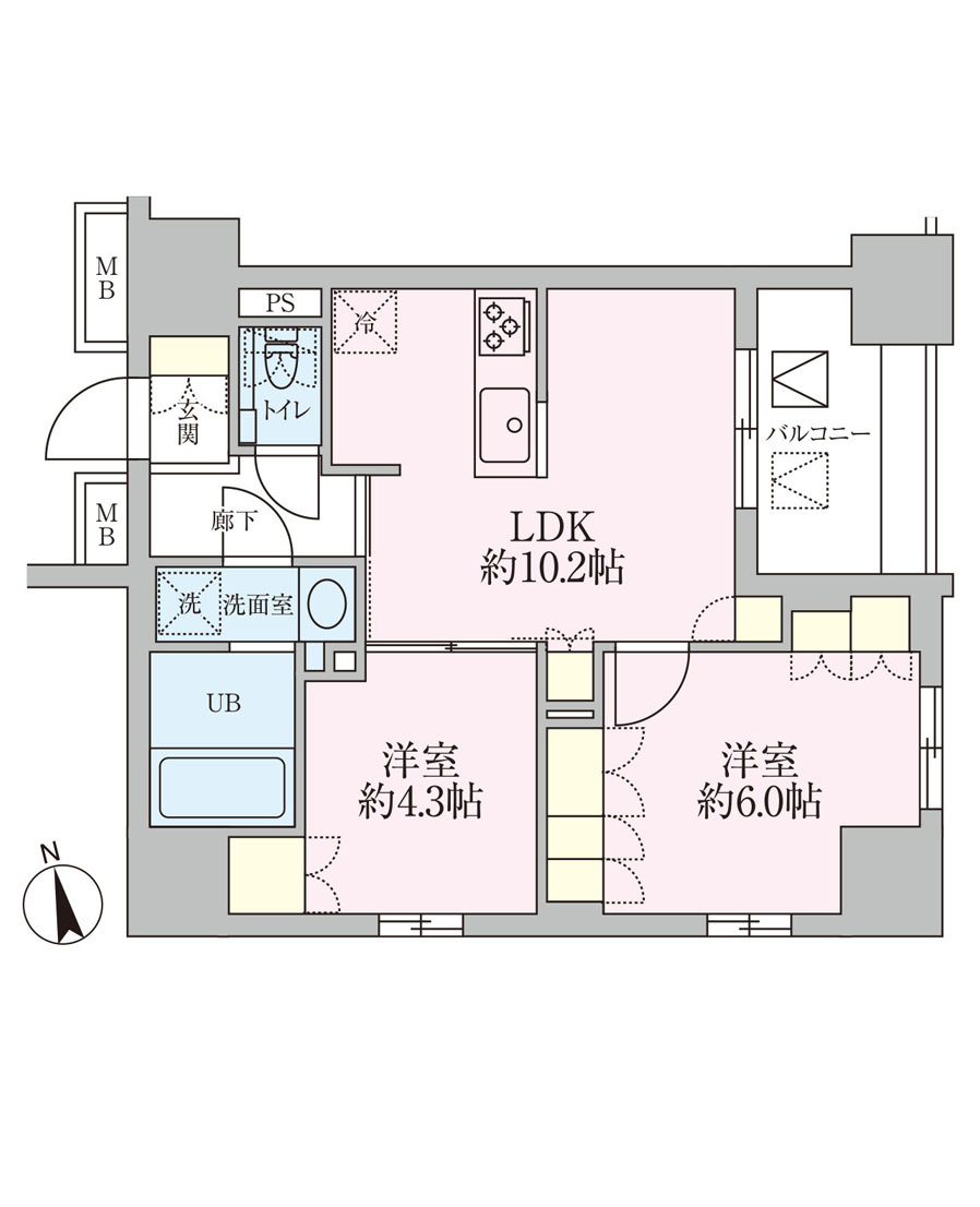 荒川区南千住１丁目の賃貸マンションの間取り