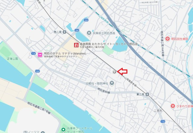 明石市二見町東二見1310（全6棟）B号棟の地図