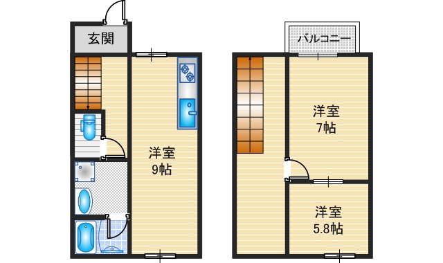 【間取り】 | メゾネットＫ