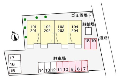 【地図】 | ファミールヒルズ　Ⅱ | 駐車場