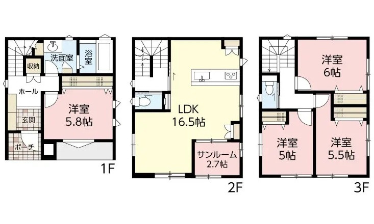 東区牛田南2丁目の間取り