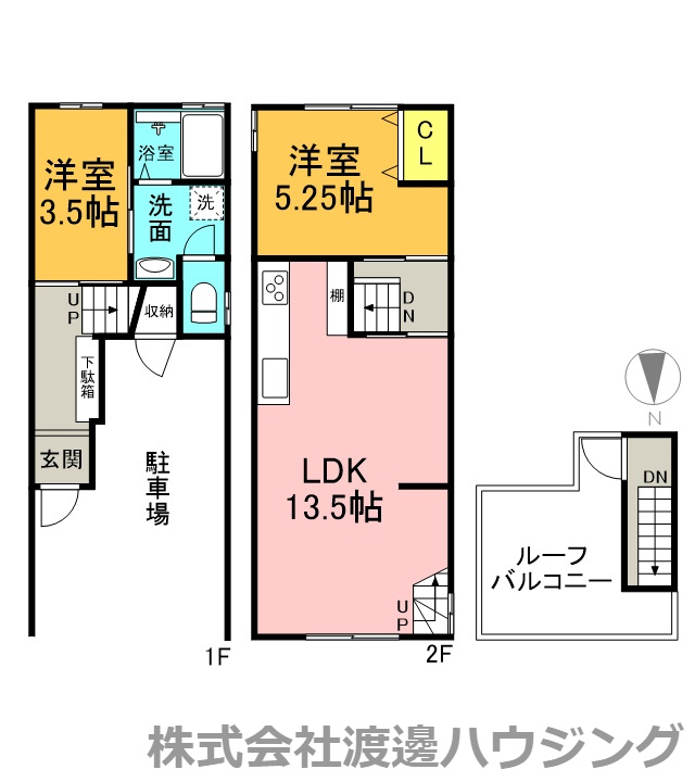 大久保3丁目ガレージ付一戸建の間取り