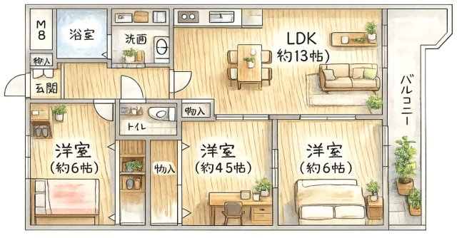 グリーンエクセル柴原の間取り|3LDKです