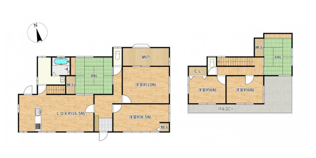 【間取り】 | 前橋市大胡町　6LDK　中古住宅　