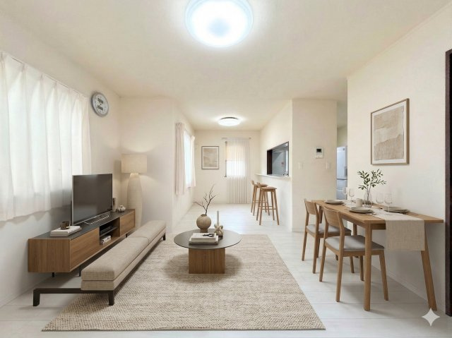 磯子区森が丘2丁目　中古戸建ての居間・リビング|◆リビングは一日中太陽の光が射し込みます。家族が集まる空間は、自然と笑顔が溢れます！(家具はイメージです)