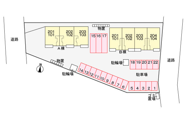 サンライズＢの駐車場|駐車場