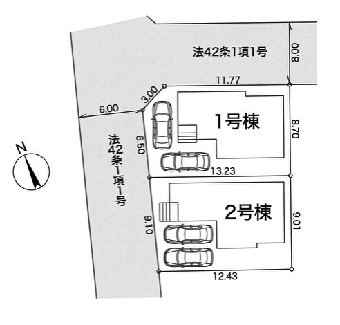 [新築住宅] 坂戸市泉町 第三 全2棟の区画図