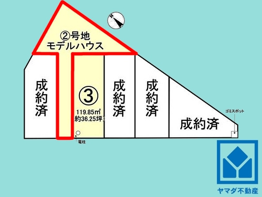 京田辺市大住小林　2号地の区画図