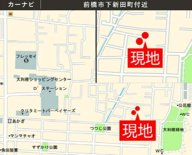 【新築】前橋市下新田町1期　１号棟(全３棟)　アーバンスタイル　新築建売分譲の地図