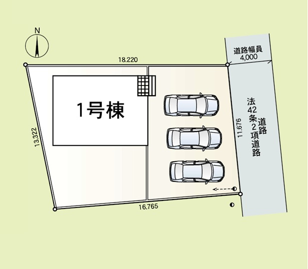 新築　太田市鳥山上町第6　1号棟　Cradle Gardenの区画図|全1区画の物件です。土地約65坪。
