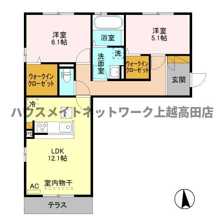 ヴィンヤードの間取り|間取図（ヴィンヤード 105）2LDK