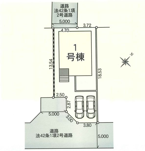 大井町金子新築戸建て　第34-1号棟の区画図|配置図「大井町金子新築戸建て　1号棟」