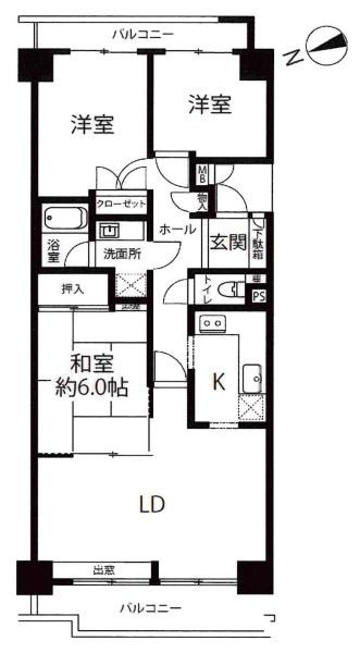 ユニオンハイツ岡崎の間取り|間取り図です
