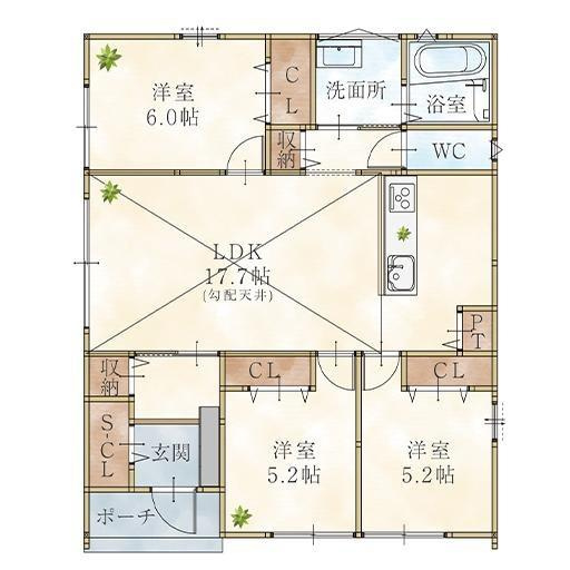 小倉3-2-21号　新築戸建の間取り