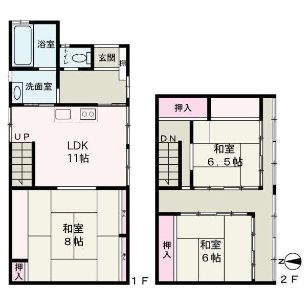 和歌山市屋形町５丁目　中古戸建の間取り