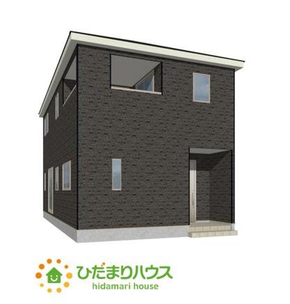 【完成予想図】 | 笠間市鯉淵第8　新築戸建　2号棟 | 暗めの外観はクールで洗練された印象を与えることができます。