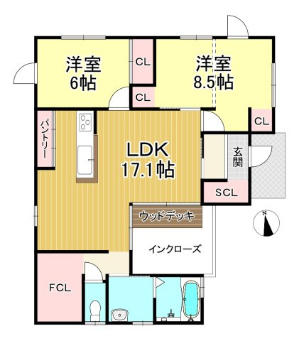 知多市大草字中道筋　全5区画　8号棟の居間・リビング|LDK17.1帖♪