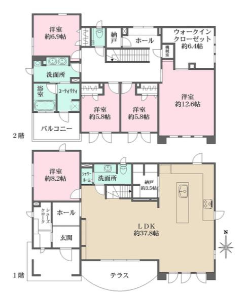 住吉本町2丁目戸建の間取り