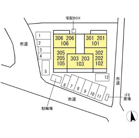 D－ROOM＋西町の区画図