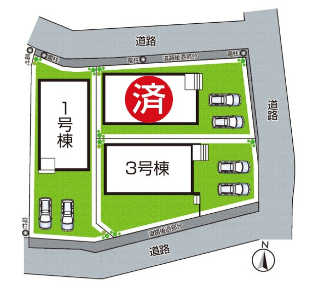 神戸市北区有野町二郎　第25-1期　新築一戸建ての区画図|全3区画
