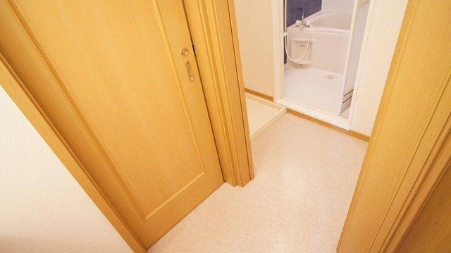 メロウヒルズ　Ｂの洗面所|明るい洗面所です