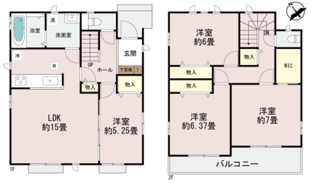 明石市二見町東二見1310（全6棟）F号棟の間取り|4LDK＋WICです。