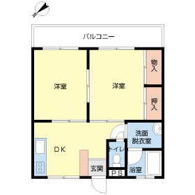 春日部市増富の賃貸マンションの間取り